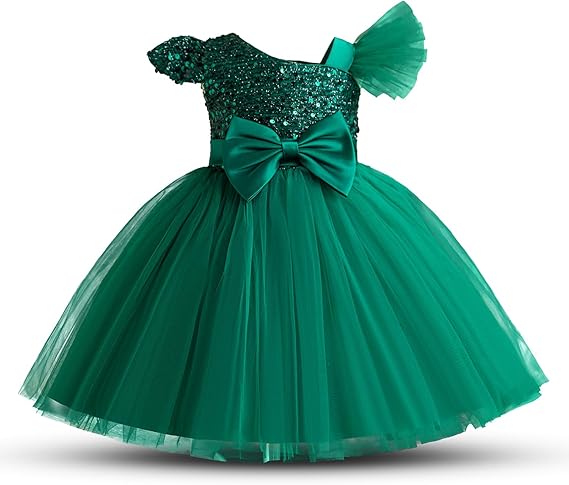 Toddler Girl Sequins Wedding Pageant Ball Gown