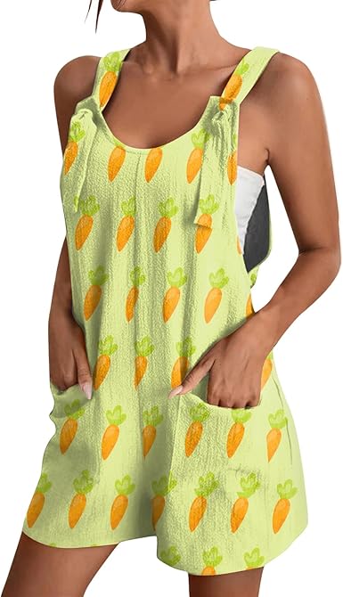 Easter Bunny Women's Adjustable Suspender Jumpsuit