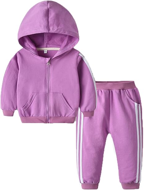 Toddler Boys Girls Clothing Set Zip Cotton Sweatsuits Kids Sports Clothes Outfit Athletic Jacket Outerwear