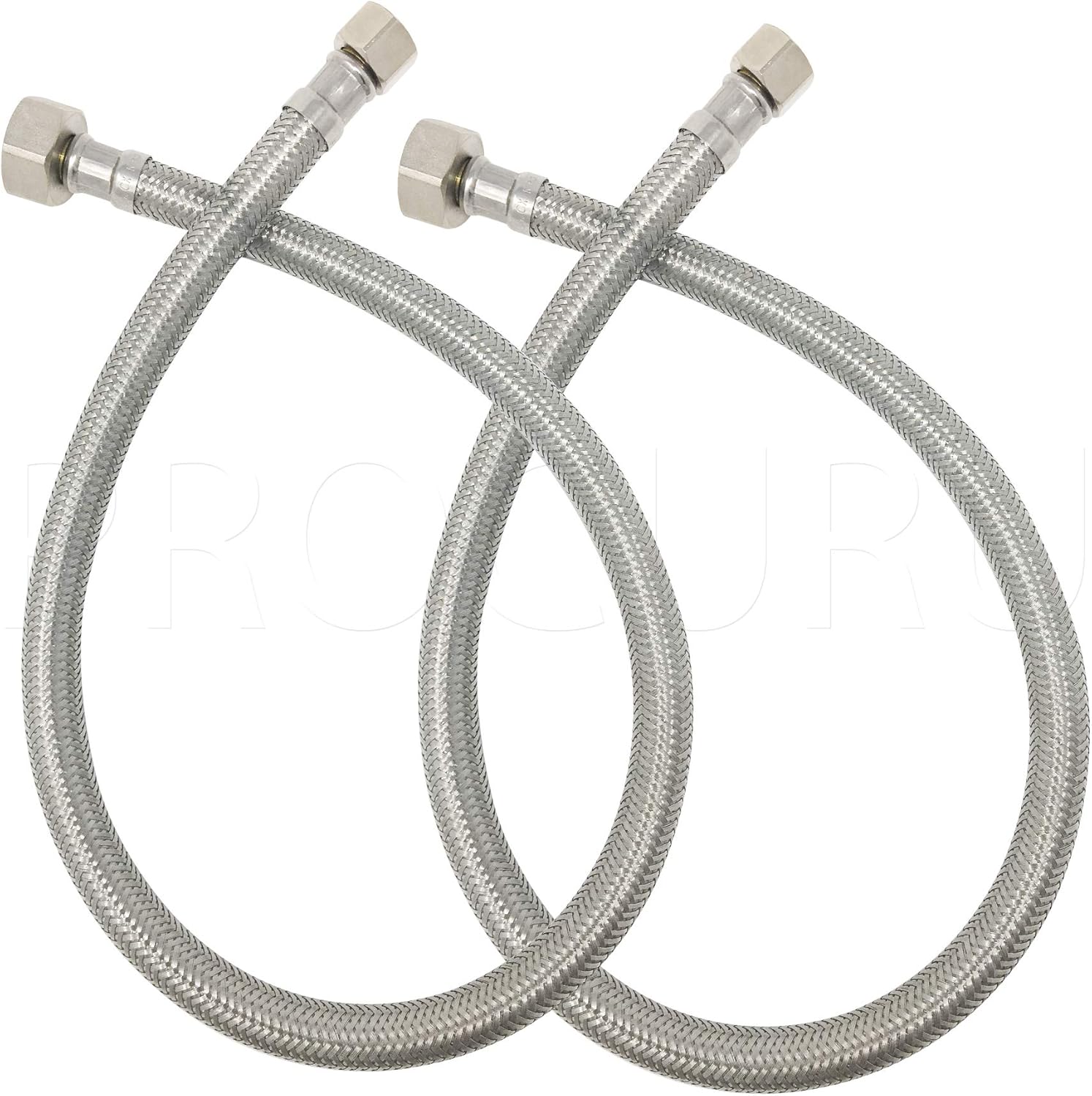 24-Inch Braided Stainless Steel Faucet Supply Line 2-Pack