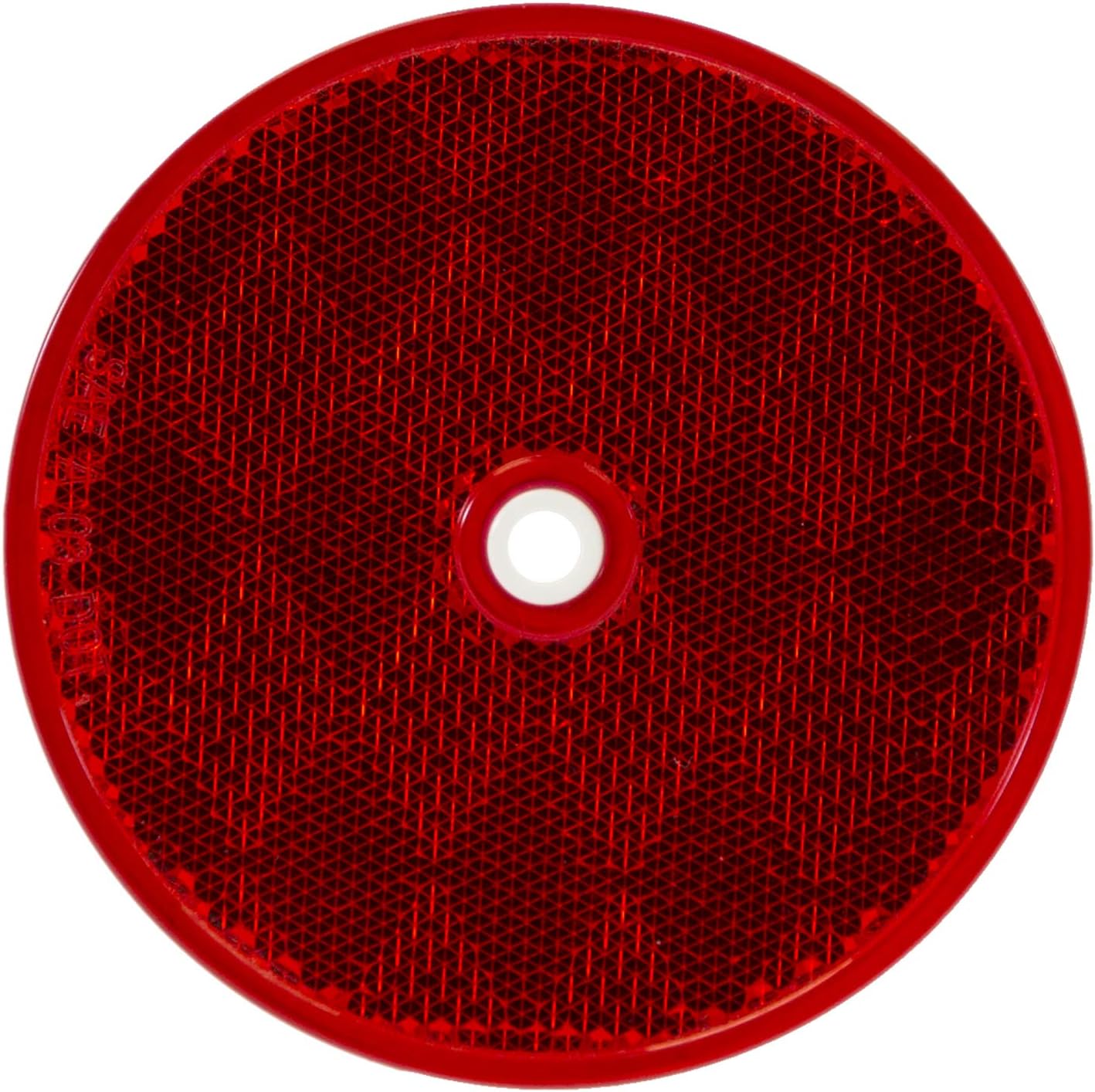 Red Round Bolt-On Reflector, 3.2 Inch, for Truck