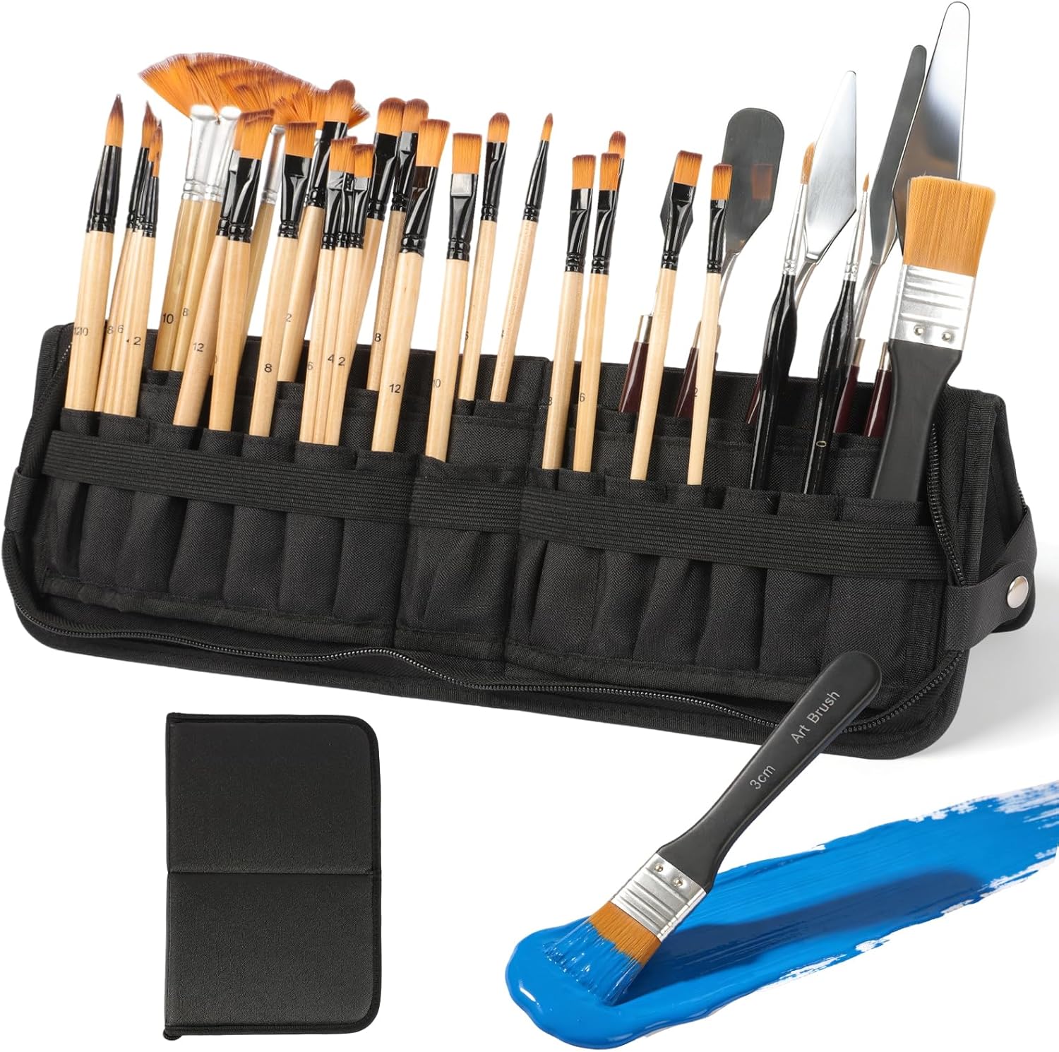 38 Pcs Assorted Paint Brush and Palette Knife Set