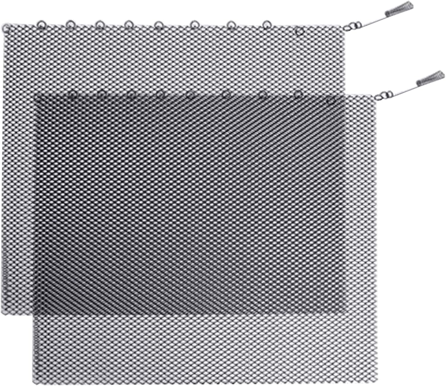 Fireplace Screen with Pulls Spark Guard Mesh Curtain 24x18in
