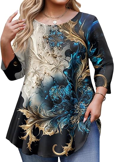 Womens Tops Loose Fit Flowy Shirts Vintage Floral Tops