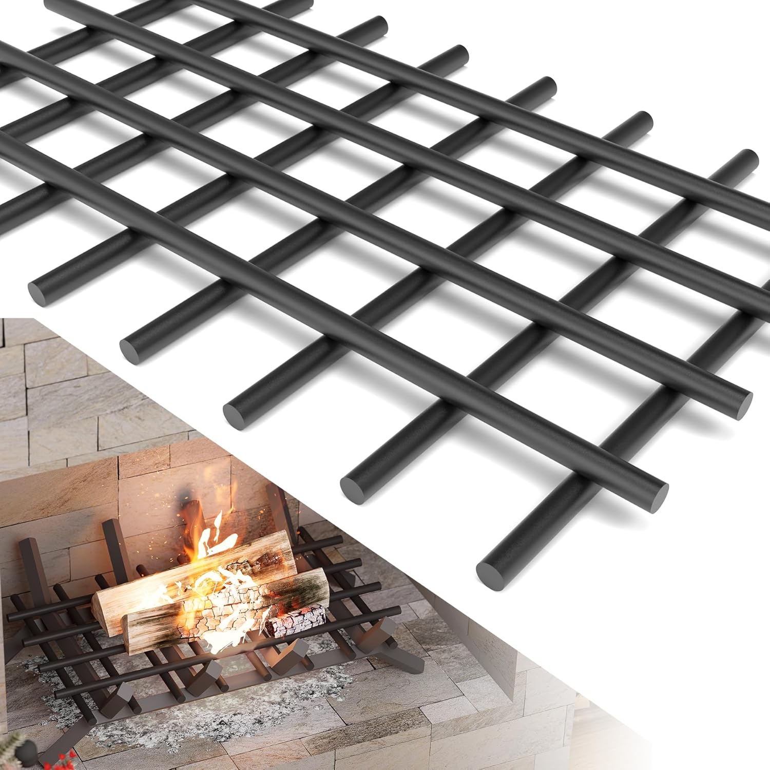 Fireplace Ember Retainer Mesh for Grates, 15.75x10 Inches