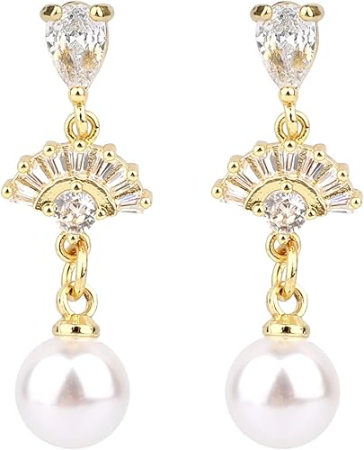 Dainty Pearl Drop Earrings for Women