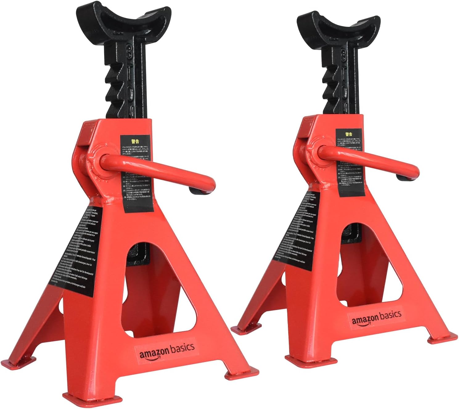 Amazon Basics Steel Jack Auto Stands with 6,000 lb or 3 Ton (2.7 metric Ton) Capacity, 1 Pair