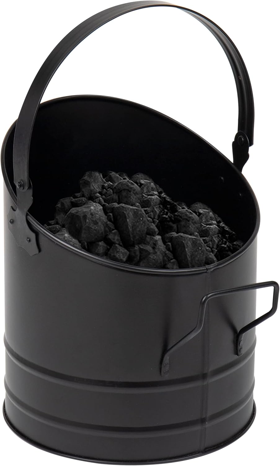 Fireplace Ash Bucket, 6L Capacity, Metal, Black