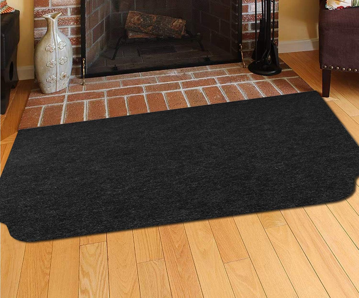 Fireplace Floor Mat Fireproof Rug, Non-Slip Rectangular Hearth Protector
