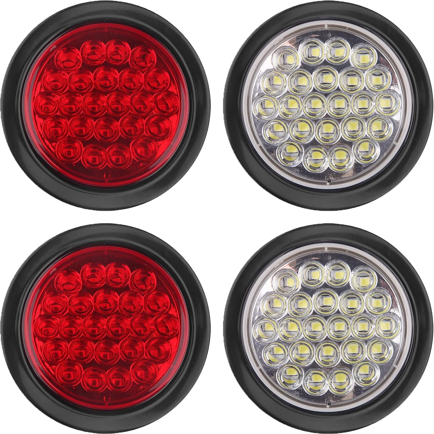 4 Inch Round LED Stop, Turn, Tail, and Backup Trailer Lights