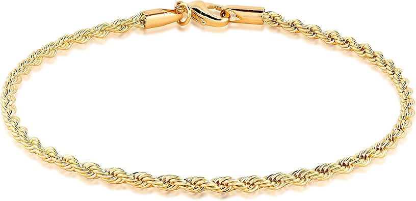 Braided Rope Anklet for Women, 2.7 MM Thick