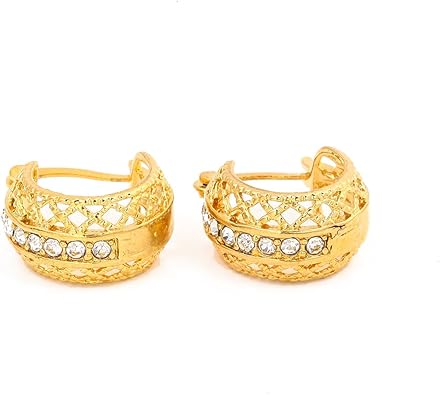 Vintage Filigree Crystal Round Earrings