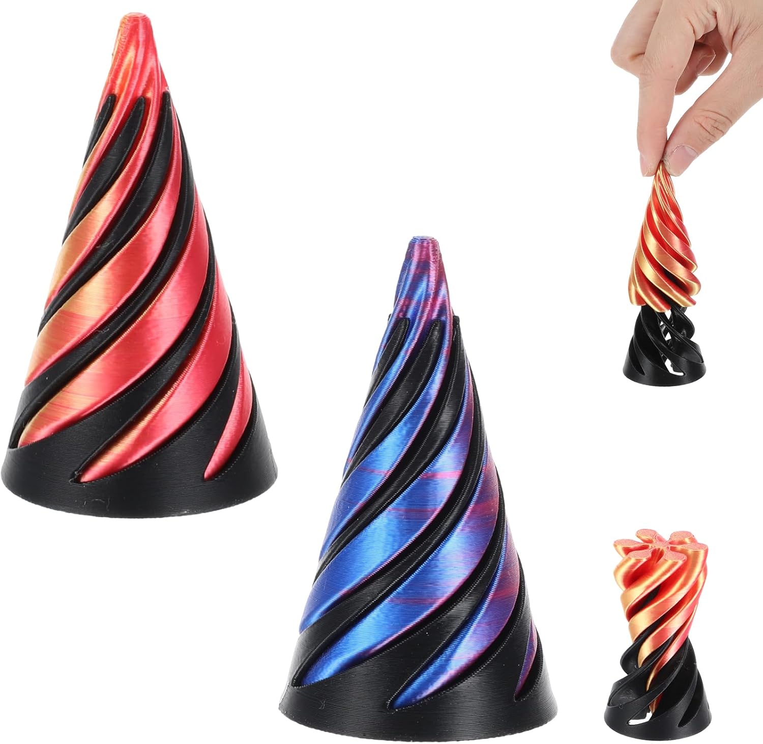 2Pcs Impossible Pyramid Passthrough Fidget, 3D Printed