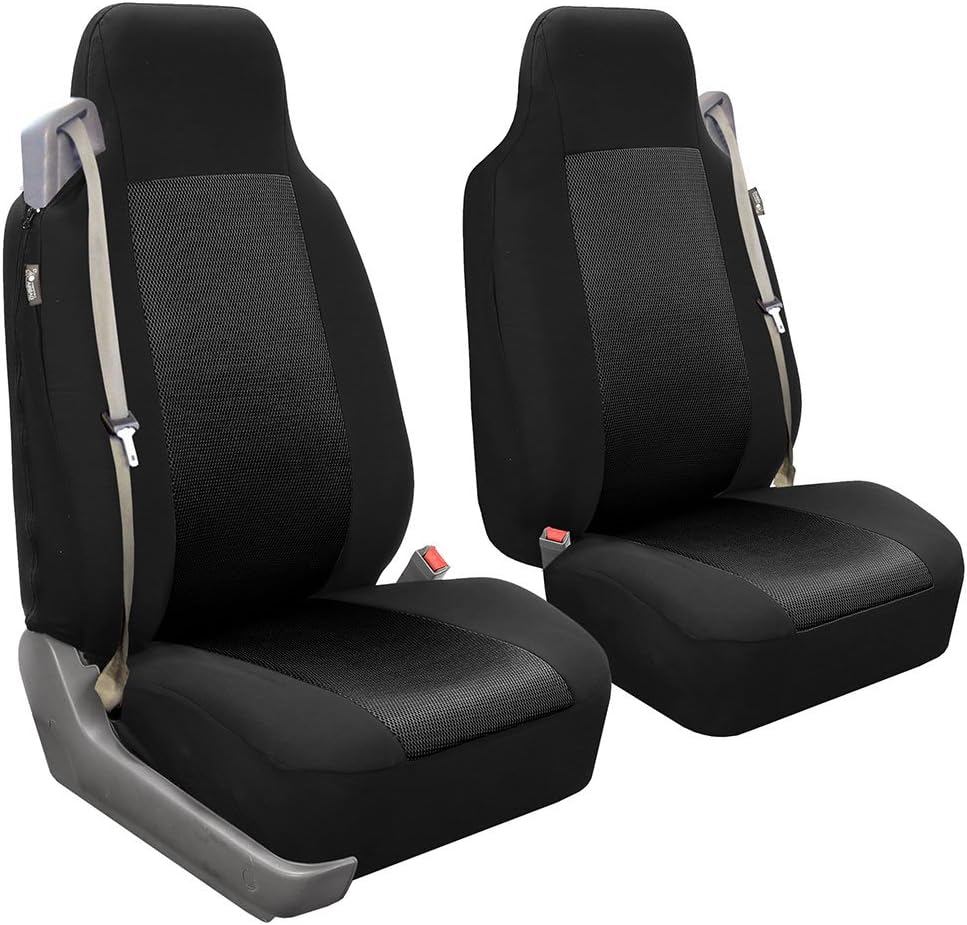 Universal Front Car Seat Covers High Back - Black