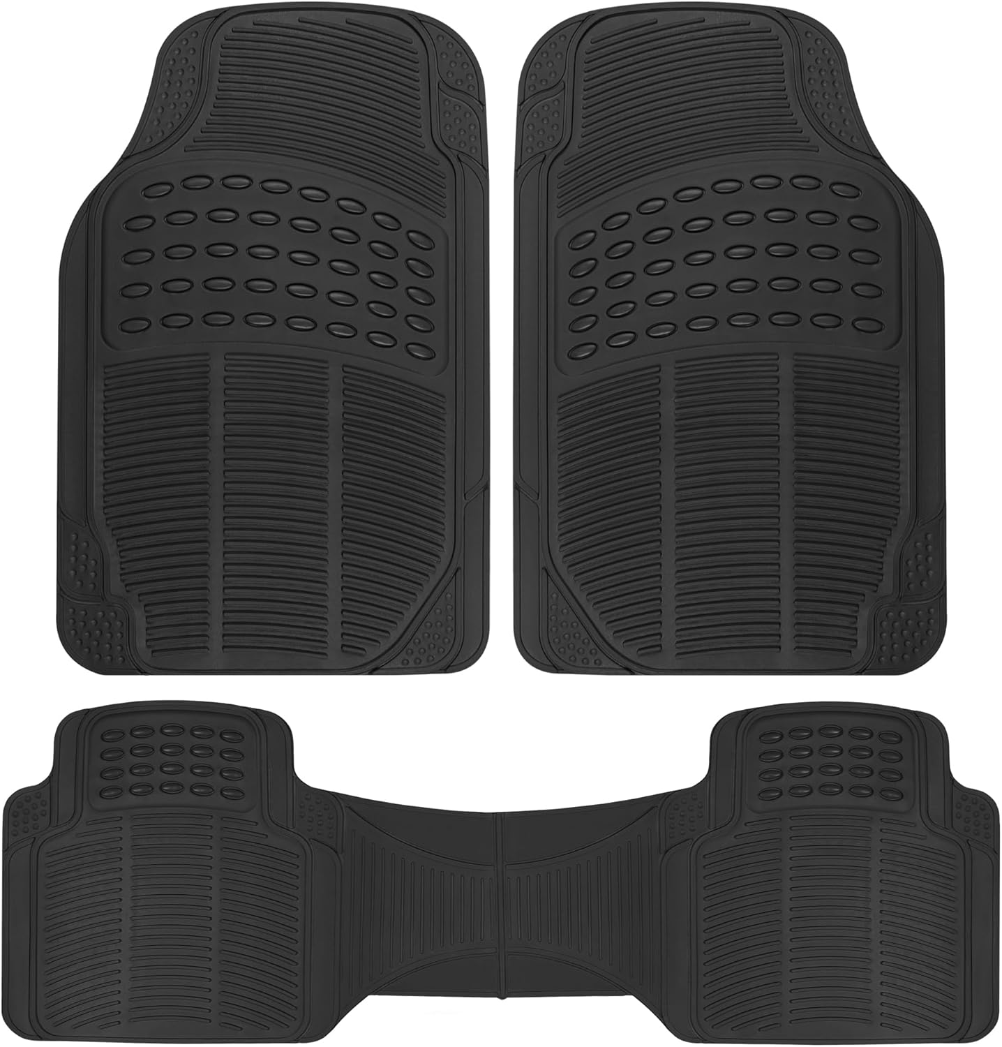 All-Weather Rubber Car Floor Mats 3-Piece Set