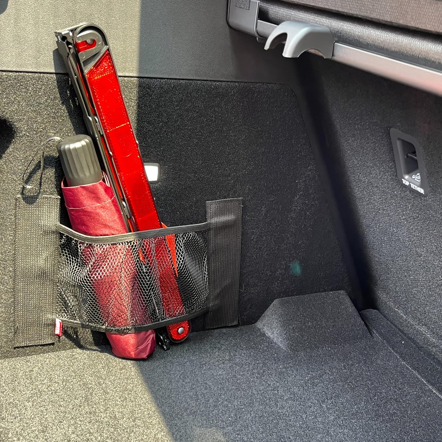 Car Mesh Cargo Net – Trunk Storage Organizer with Hook-and-Loop Mount
