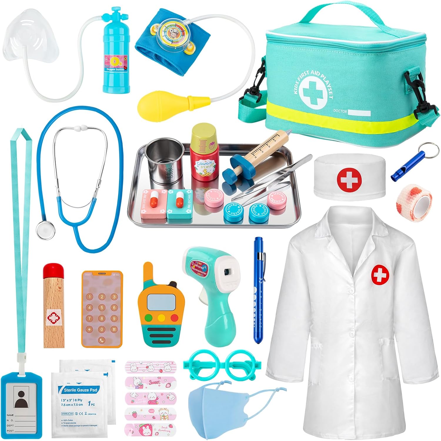 Kids Doctor Pretend Play Set, 34 Pieces