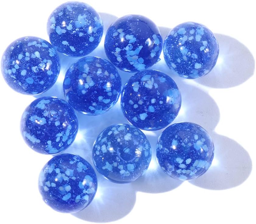Glow in the Dark Glass Marbles Set, 10 Pieces, 12mm