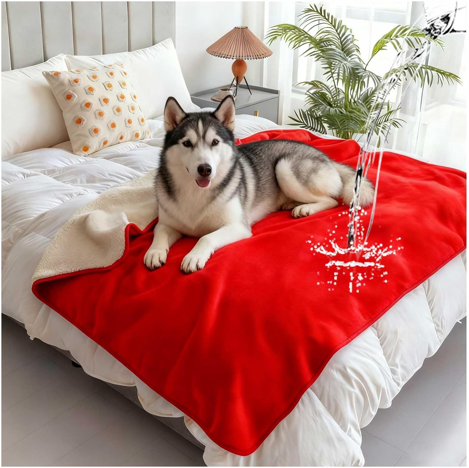 Waterproof Reversible Pet Blanket for Bed Couch and Furniture Protection