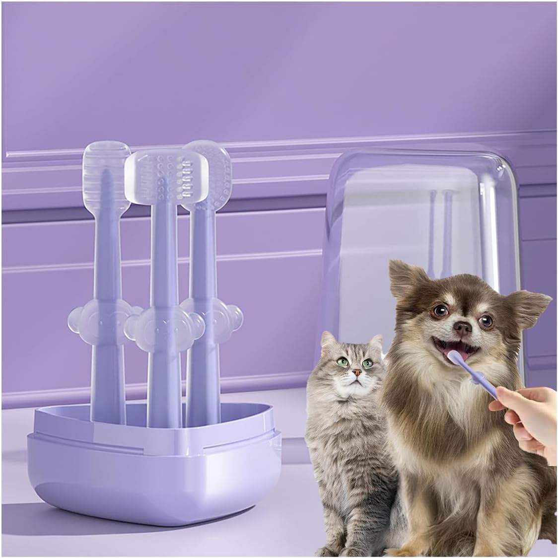 Pet Toothbrush Set for Cats and Dogs