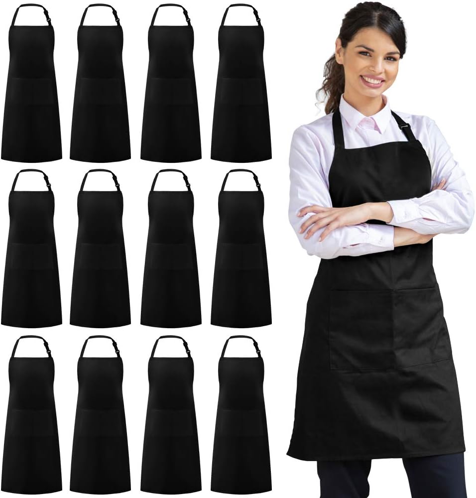 Unisex Adjustable Bib Apron with Pockets