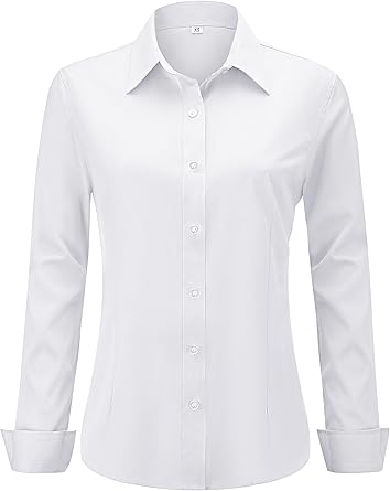 Women's Long Sleeve Button Down Dress Shirt