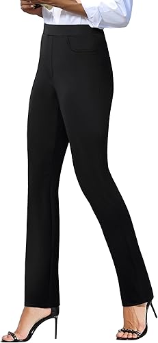 Womens High-Waisted Stretch Work Pants with Pockets