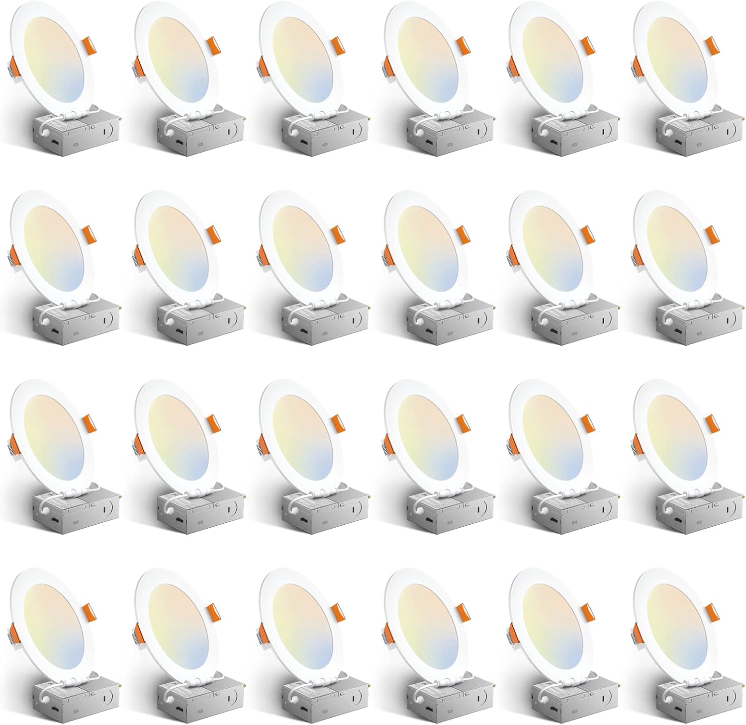 Amico 24 Pack 6 Inch 5CCT Ultra-Thin LED Recessed Ceiling Light