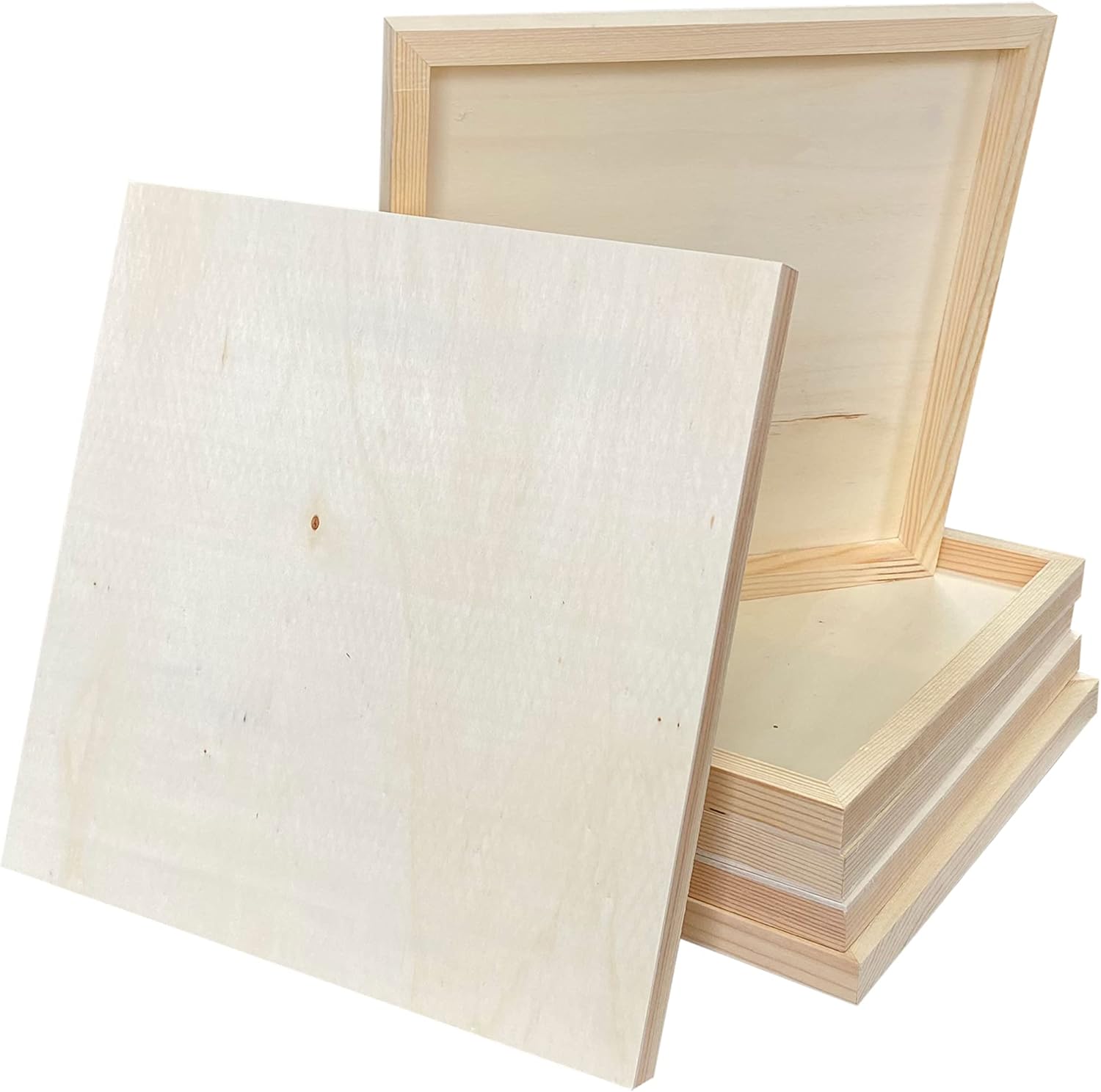 Wood Art Panels 12x12 Unfinished Canvas 6-Pack