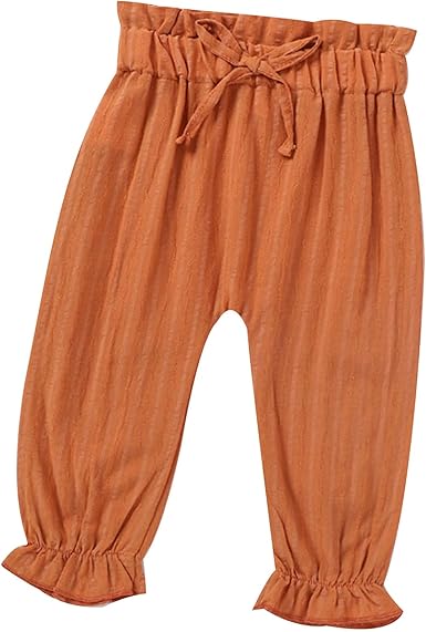 Toddler Baby Girls Solid Ruffle Long Pants, Bloomers Trousers