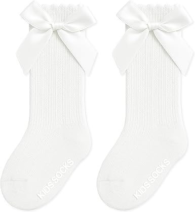 Baby Girls Knee High Cotton Bow Ruffle Socks