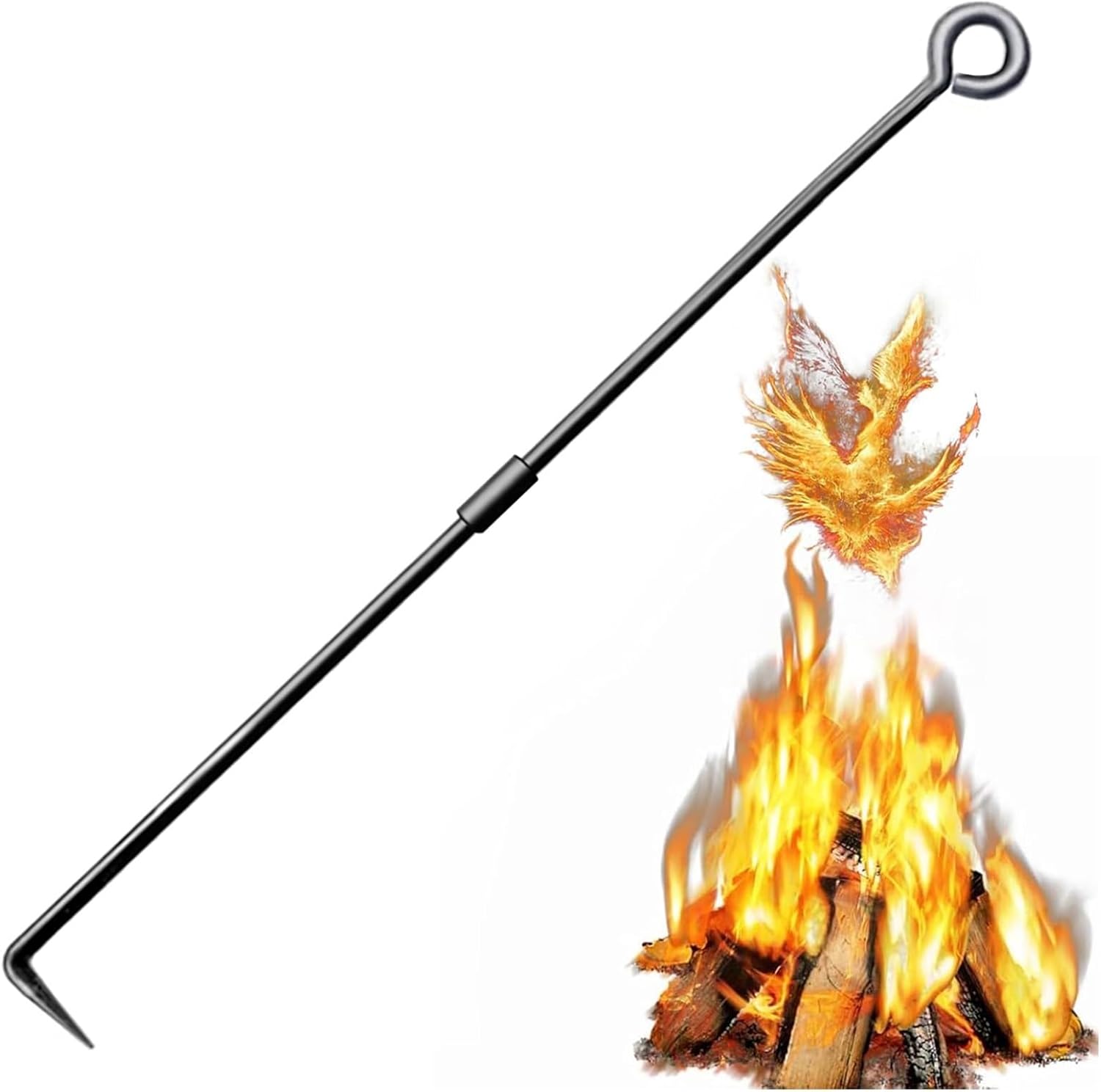 Fire Poker for Fire Pit, 30 Inch Lightweight Detachable Bonfire Poker