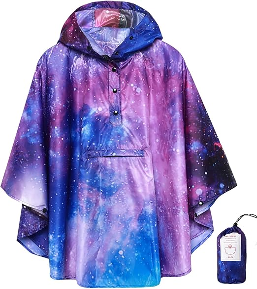 Kids Lightweight Rain Poncho Jacket with Hood