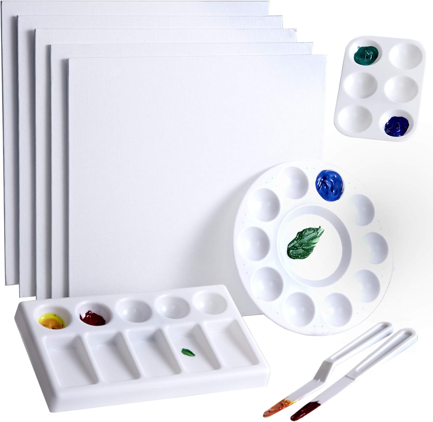 Canvas Panel and Palette Set for Painting, 10x10 Inch, 10 Pieces