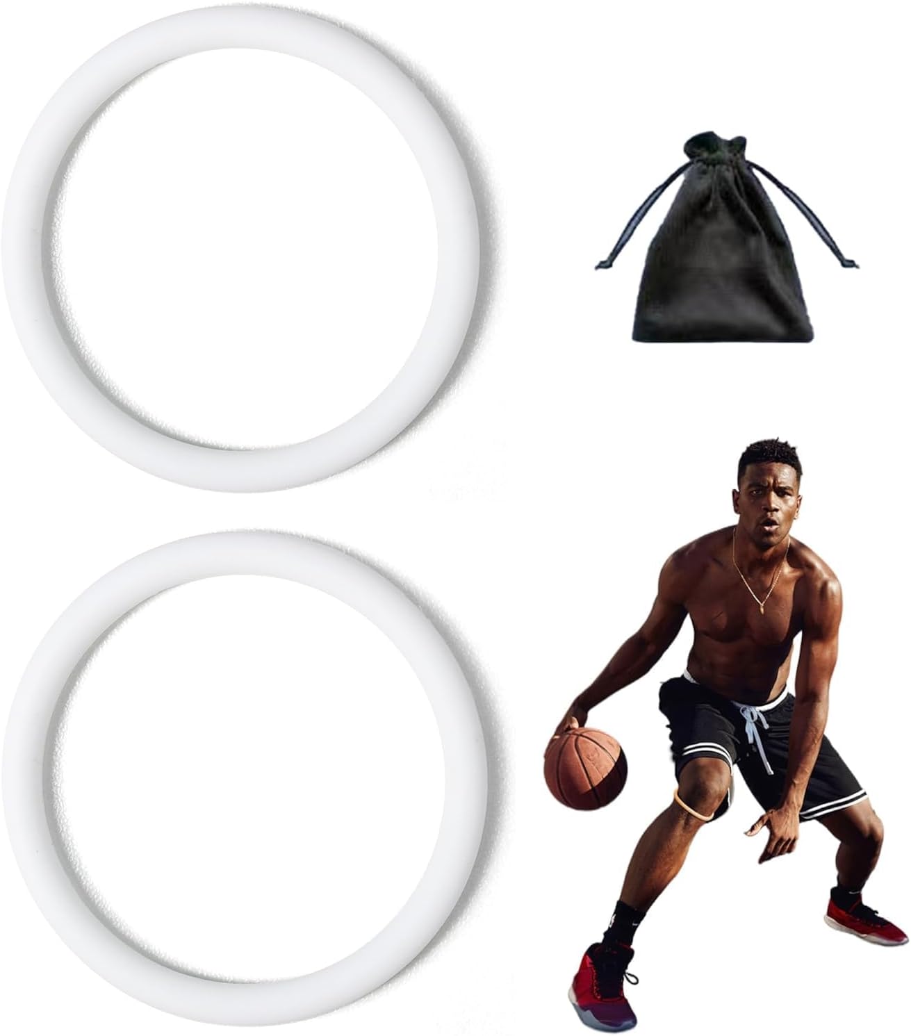Patella Tendon Knee Support Straps with Silicone Pads, 2 Pack