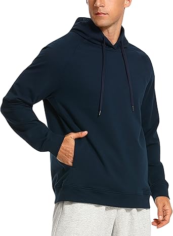 Hoodies for Men French Terry Hooded Sweatshirts Workout Athletic Casual Pullover Tops with Pocket