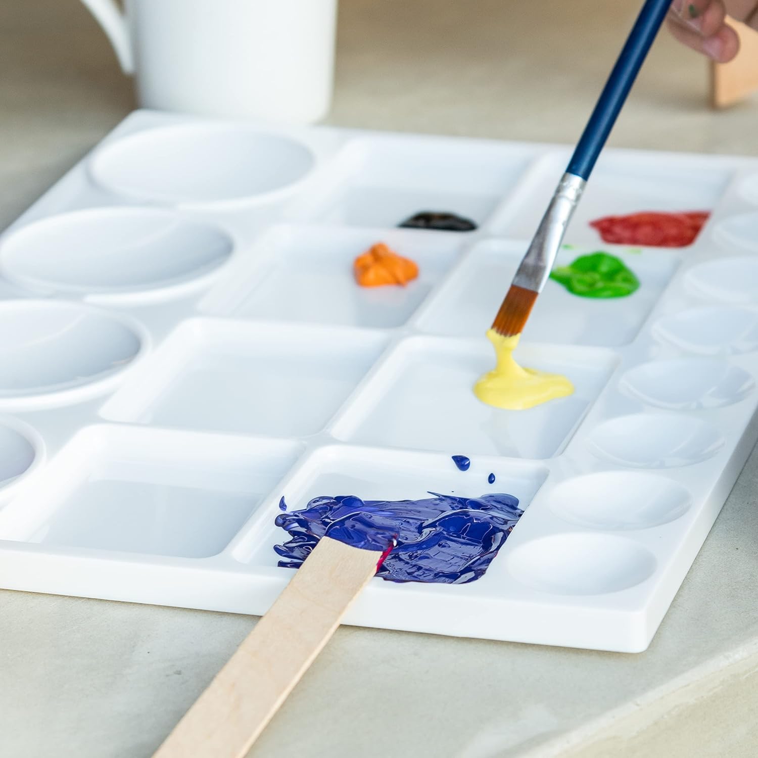 20-Well Plastic Paint Mixing Palette Tray (13x10 in)