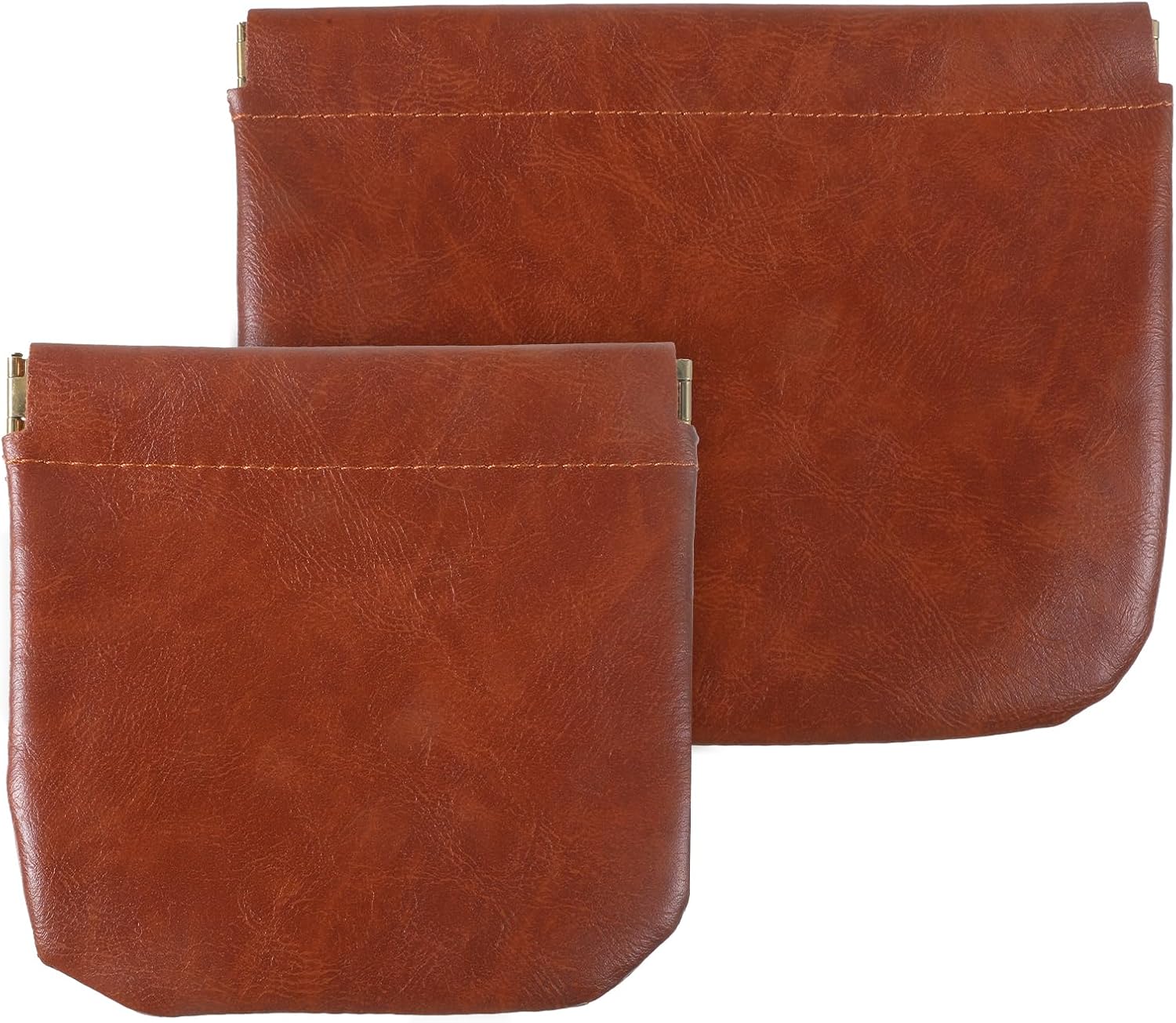 Small Snap Closure PU Leather Organizer Pouches, 2 Pcs