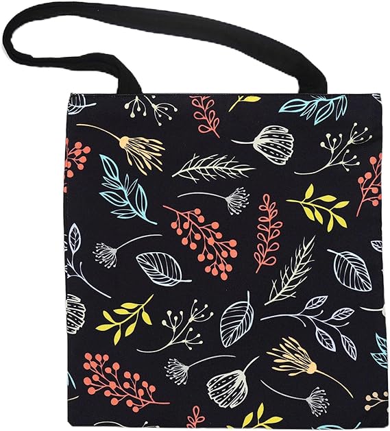 Cotton Blend Canvas Grocery Tote Bag with Zipper Closure