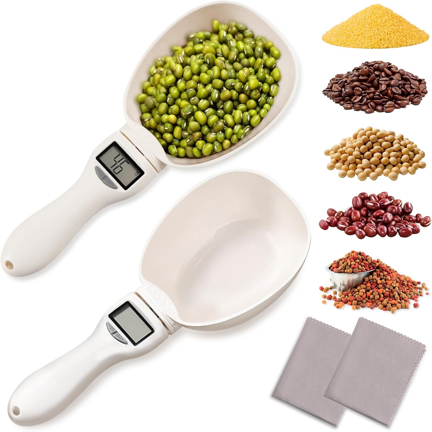 Digital Measuring Spoon Scale 2-Piece Set with LCD Display (1g–500g)