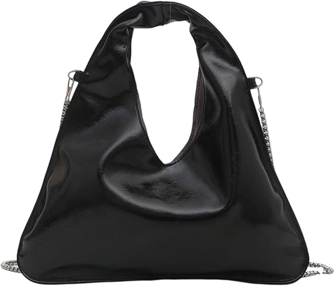 Women’s PU Leather Hobo Shoulder Bag with Chain