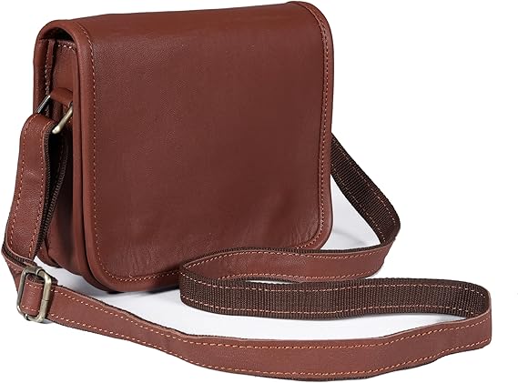 Genuine Leather 9 Inch Tablet Crossbody Satchel Bag