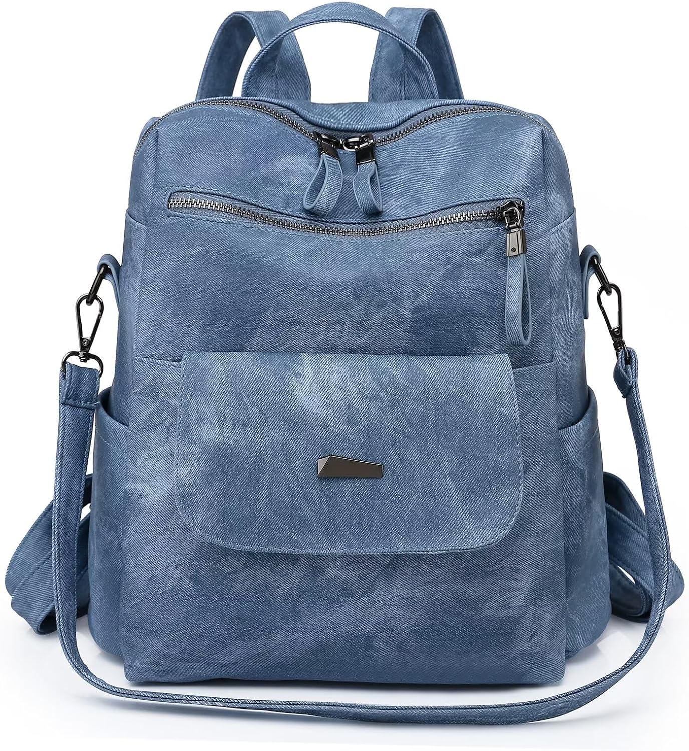 Women’s PU Leather Convertible Backpack Purse with Multiple Pockets