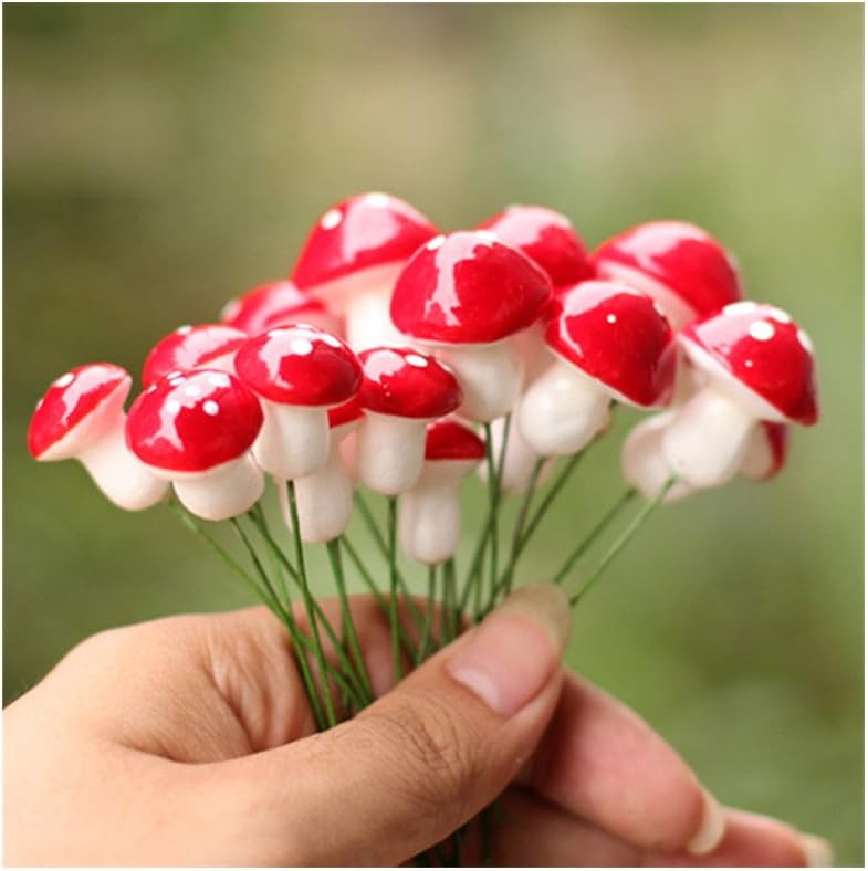 Mini Mushroom Fairy Garden Decorations 50-Piece Foam Craft Set