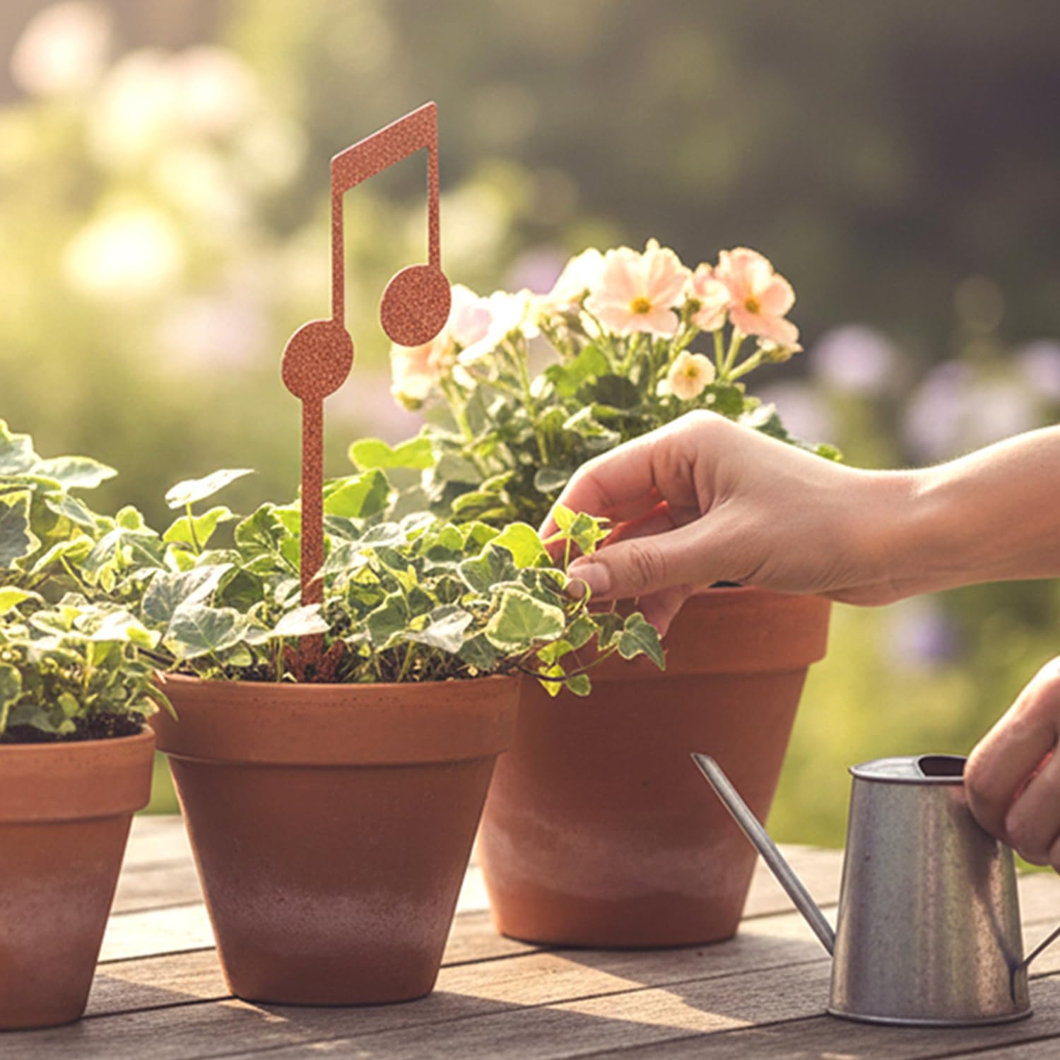 Music 16th Note Metal Plant Stake Powder-Coated Garden Decor Pick