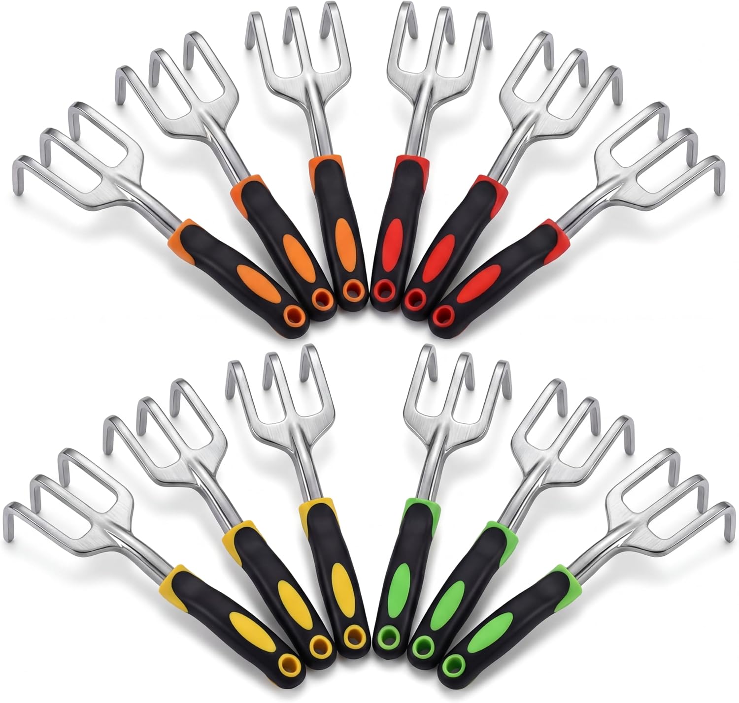 12-Piece Mini Garden Hand Rake Cultivator Set 11 Inch Aluminum Tools