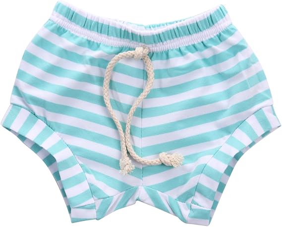 Baby Girls Stripe Drawstring Cotton Shorts Casual Summer Bottoms