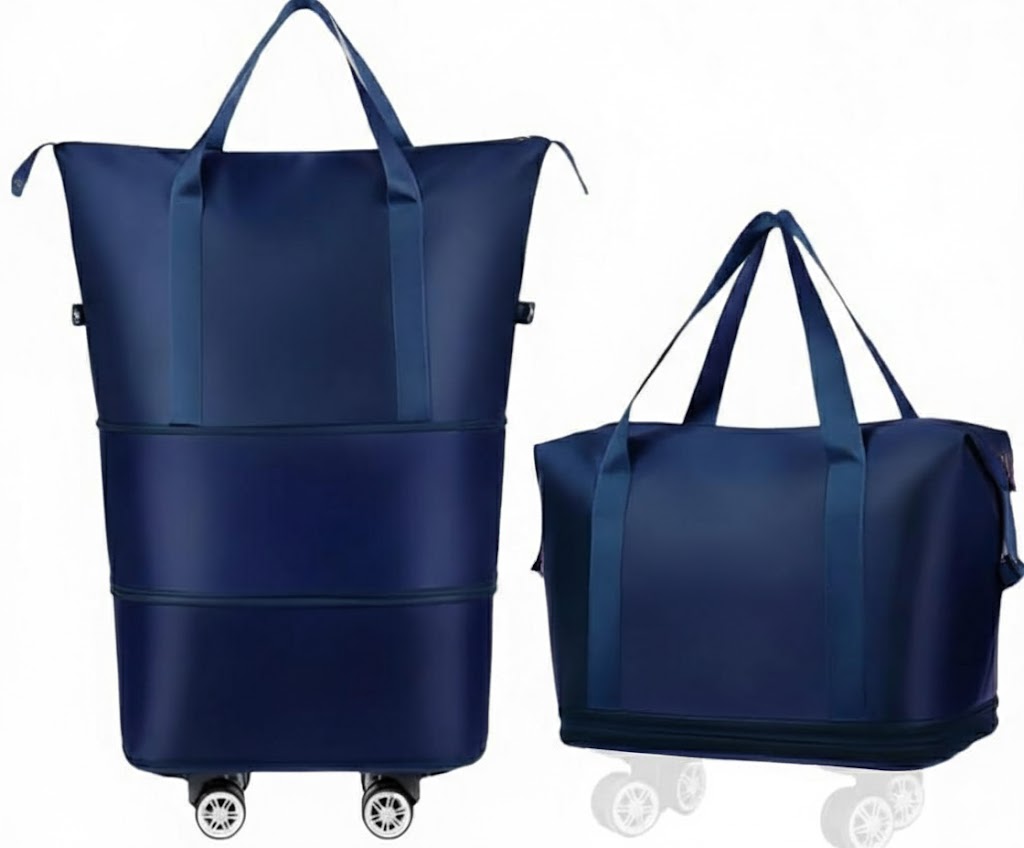 Collapsible Travel Luggage Bag with Detachable Swivel Wheels