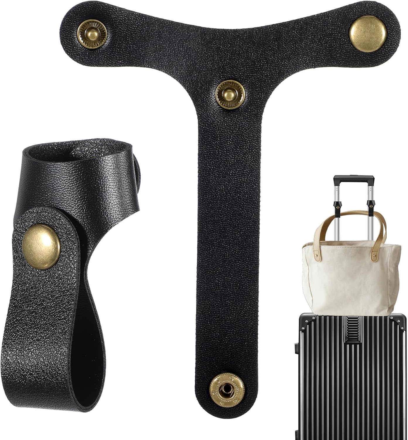 4 Pack PU Leather Luggage Attachment Straps for Travel