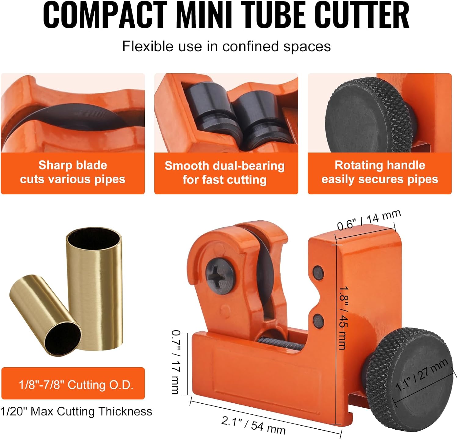 3 Piece Tubing Cutter Set with Deburring Tool